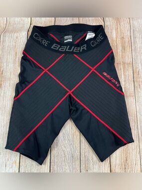 Mens Bauer Core 3.0 Compression Shorts Black Red Size Large